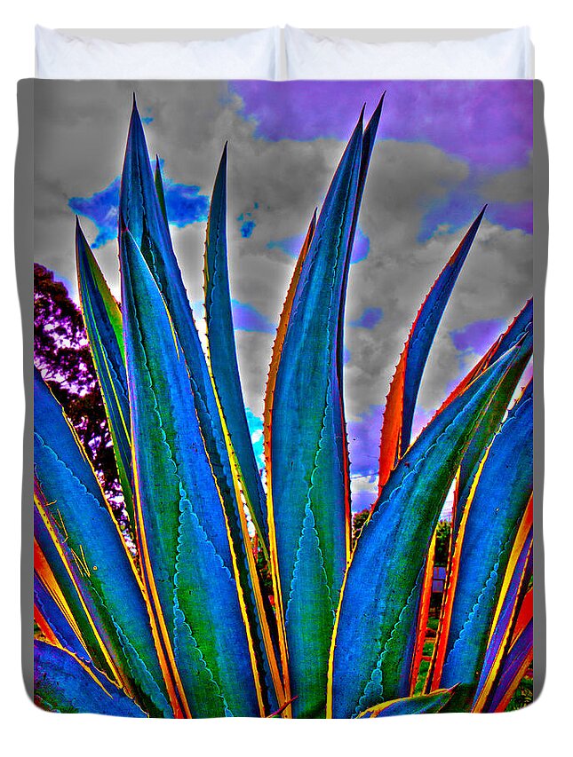 Hdr Duvet Cover featuring the photograph Agave HDR by Al Bourassa