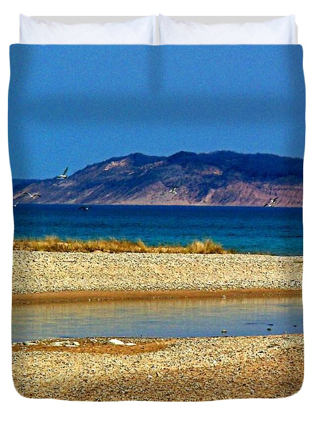 Michigan Duvet Cover featuring the photograph Ahhh Michigan by Desiree Paquette