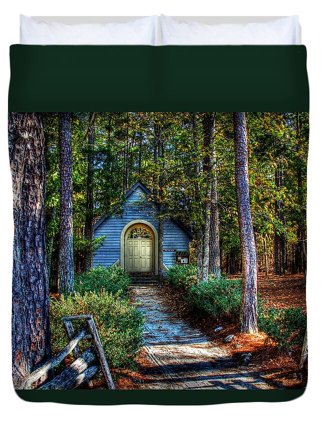 Hdr Duvet Cover featuring the photograph AJSP Chapel by Andy Lawless