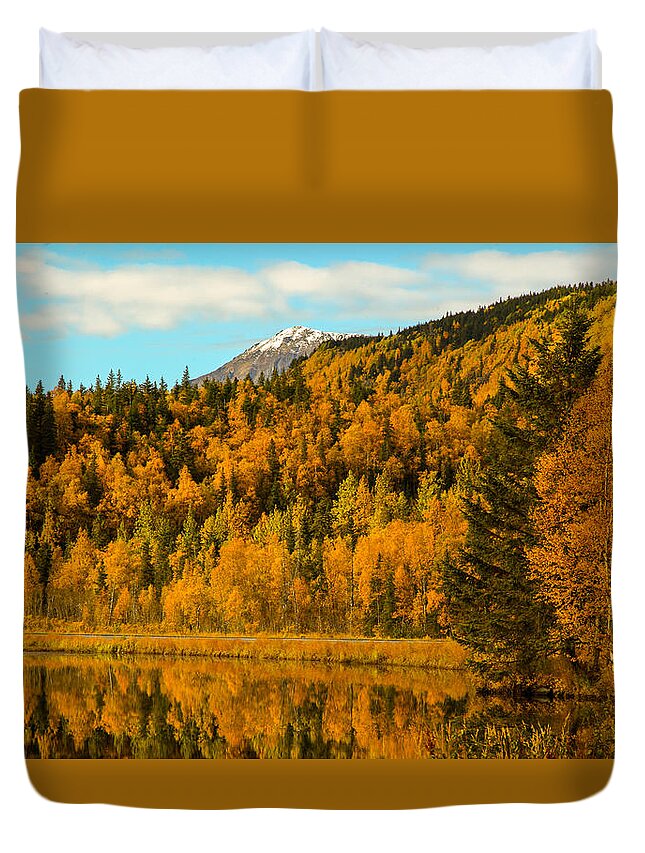 Alaska Duvet Cover featuring the photograph AK Fall by Kevin Dietrich