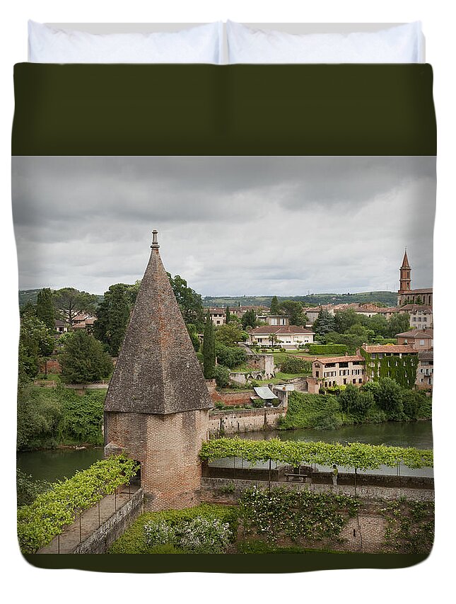 Albi Duvet Cover featuring the photograph Albi France Arch Bishops Garden by Greg Kluempers