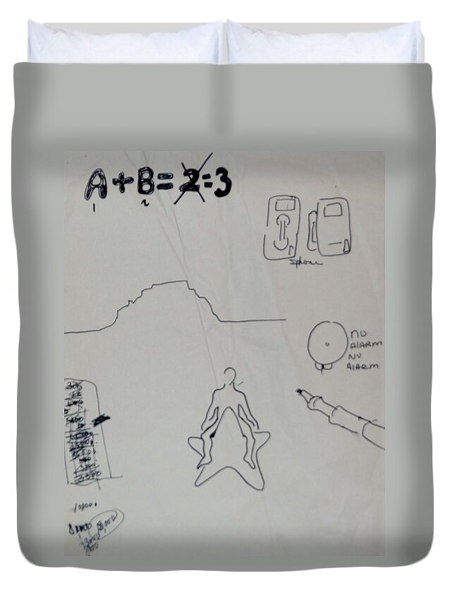 Lgebra Duvet Cover featuring the drawing Algebra by Erika Jean Chamberlin