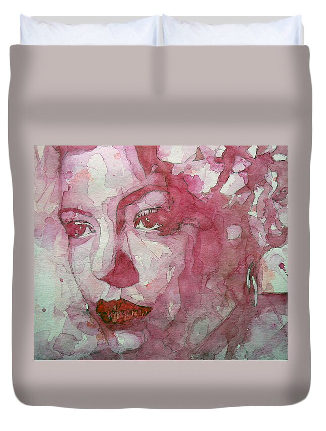 Billie Holiday Duvet Cover featuring the painting All Of Me by Paul Lovering