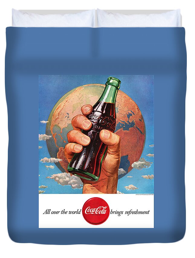 All Over The World Coca Cola Brings Refreshment Duvet Cover For