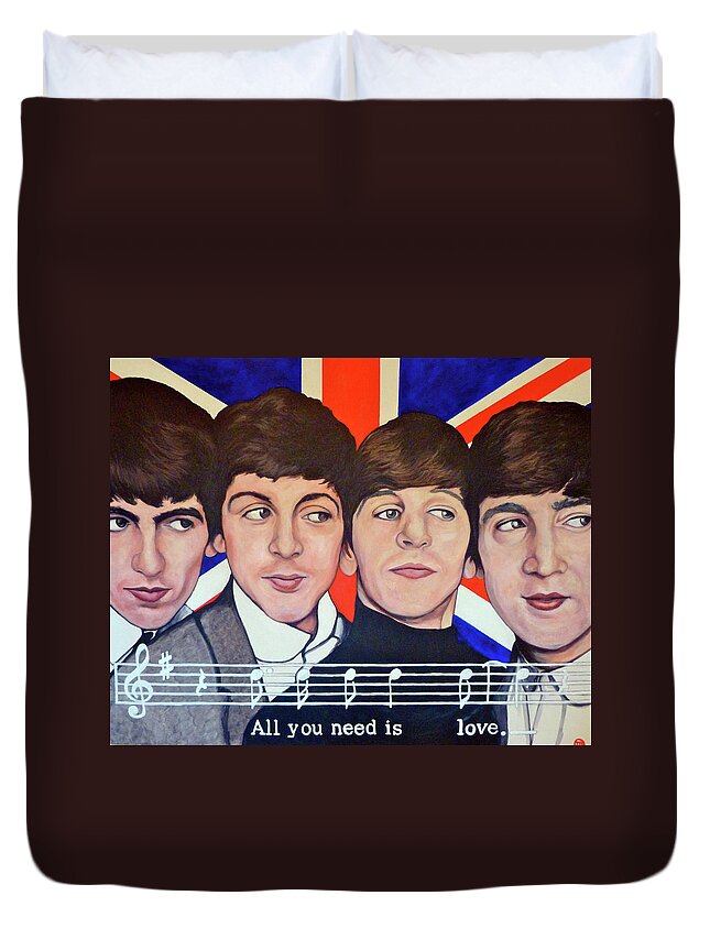 The Beatles With Bristish Flag Duvet Covers