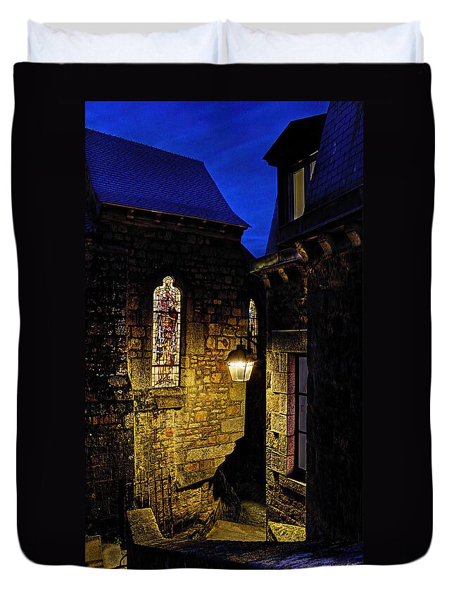 Alley Duvet Cover featuring the photograph Alley in Mont Saint Michel by Weston Westmoreland