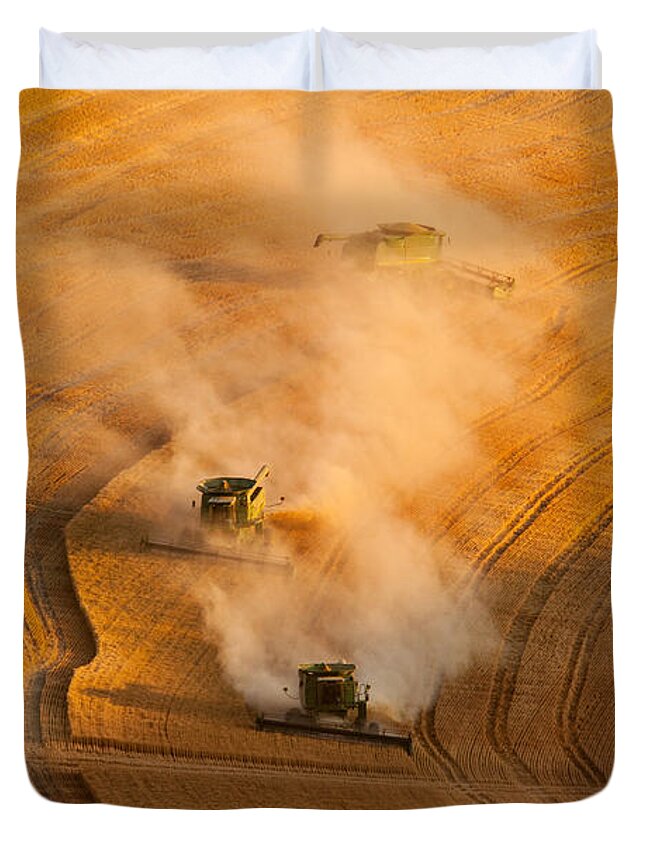 Harvest Duvet Cover featuring the photograph Almost Finished 2 by Mary Jo Allen