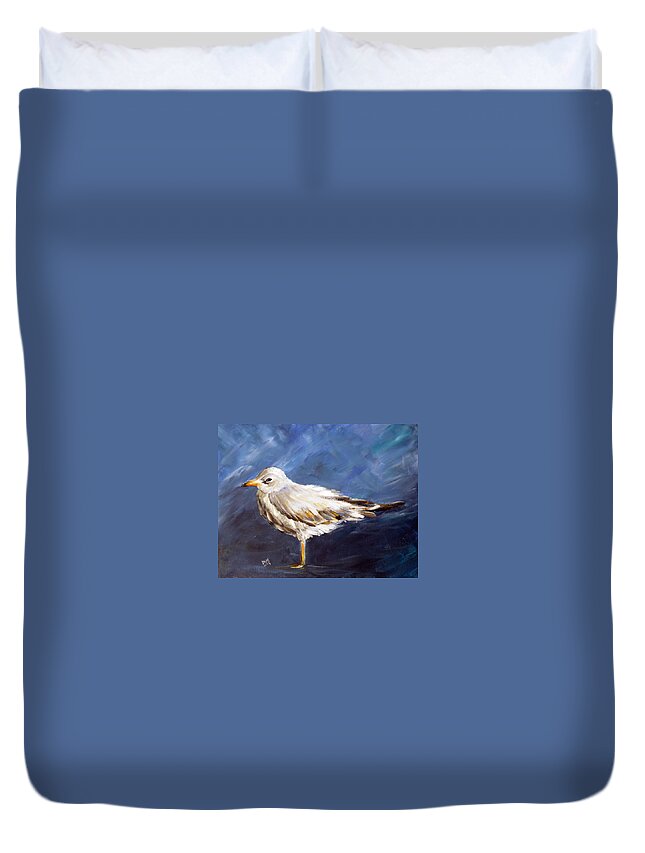 Alone Duvet Cover featuring the painting Alone by Dorothy Maier