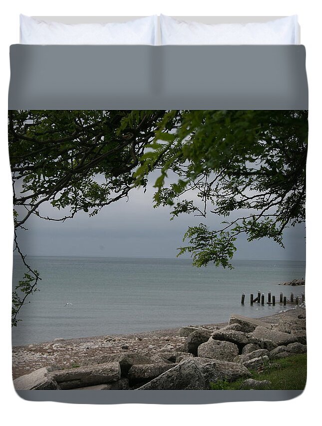 Landscape Duvet Cover featuring the photograph Along The Shore by Kay Novy