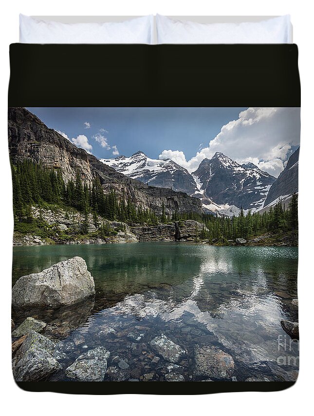 British Columbia Duvet Cover featuring the photograph Along the Trail by Carrie Cole