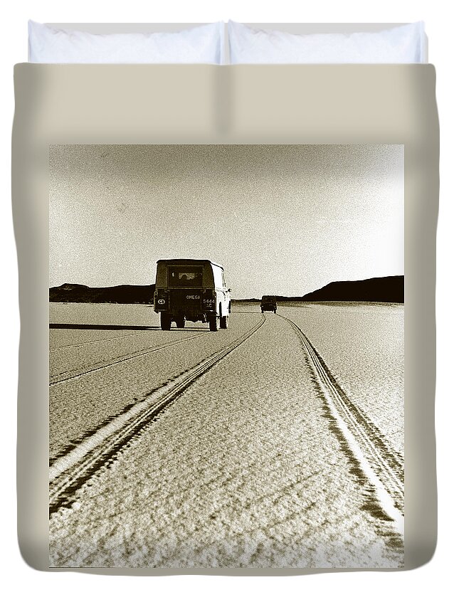 Anthony Howarth Duvet Cover featuring the photograph Alpha and Omega in Eastern Desert by Anthony Howarth