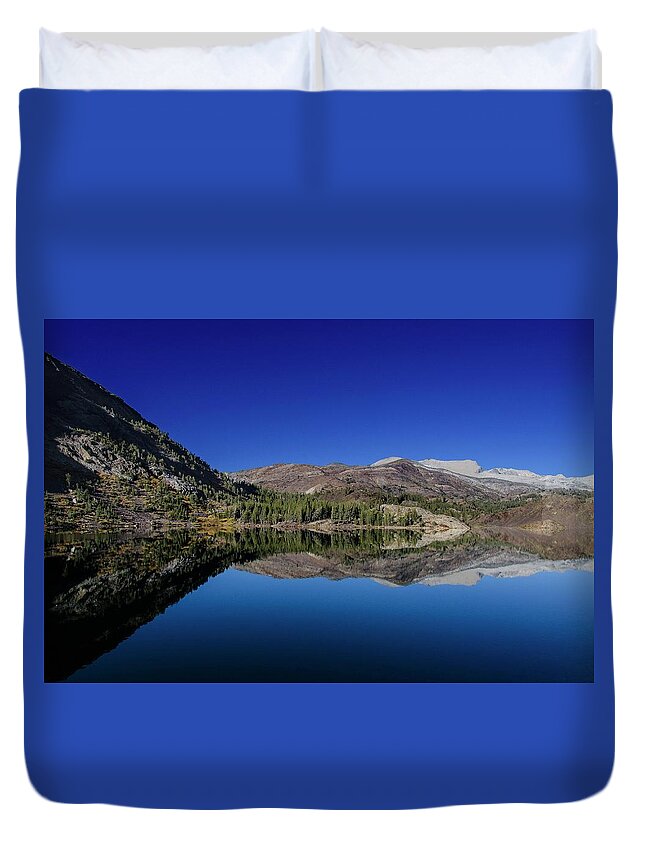 Scenics Duvet Cover featuring the photograph Alpine Lake Reflections by Rschnaible