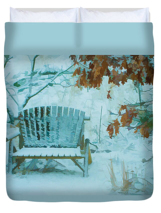 bare Trees Duvet Cover featuring the photograph Always there waiting by Jeff Folger