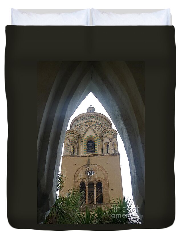 Amafli Church Duvet Cover featuring the photograph Amalfi - Church by Nora Boghossian