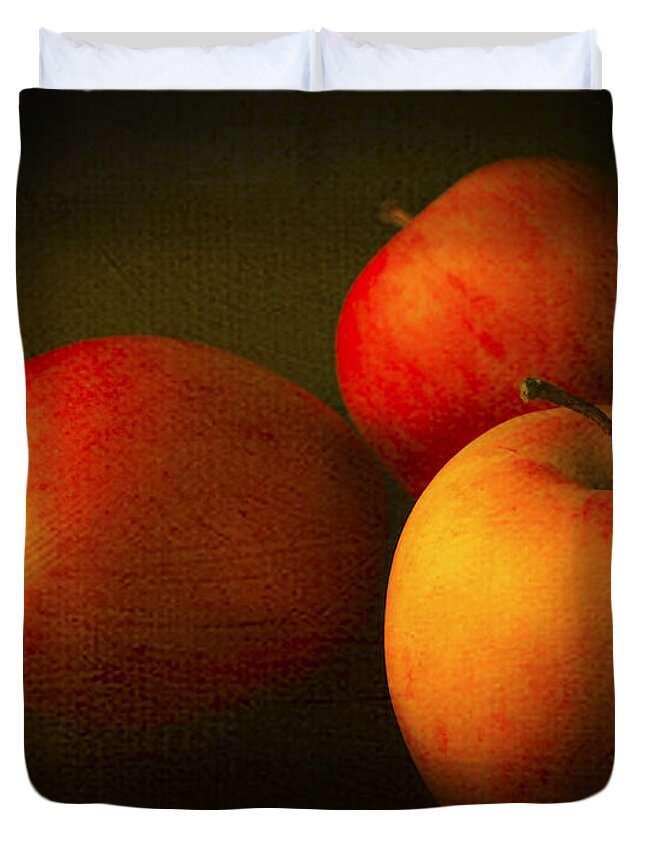 Kitchen Duvet Cover featuring the photograph Ambrosia Apples by Theresa Tahara
