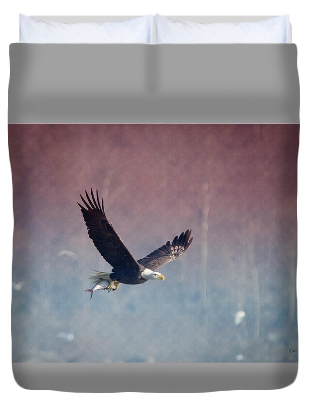 Bald Duvet Cover featuring the photograph American Eagle by Crystal Wightman