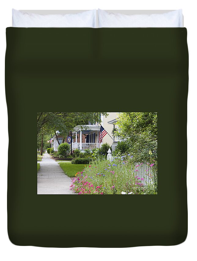 American Duvet Cover featuring the photograph American Neighborhood by Jill Lang