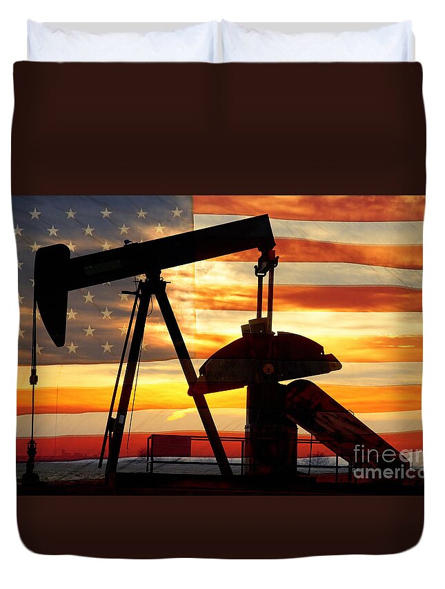Oil Duvet Cover featuring the photograph American Oil by James BO Insogna