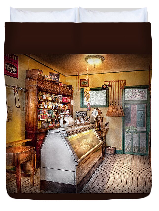 Grocer Duvet Cover featuring the photograph Americana - Store - At the local grocers by Mike Savad