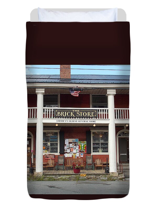Landmark Duvet Cover featuring the photograph America's Oldest General Store by Catherine Gagne