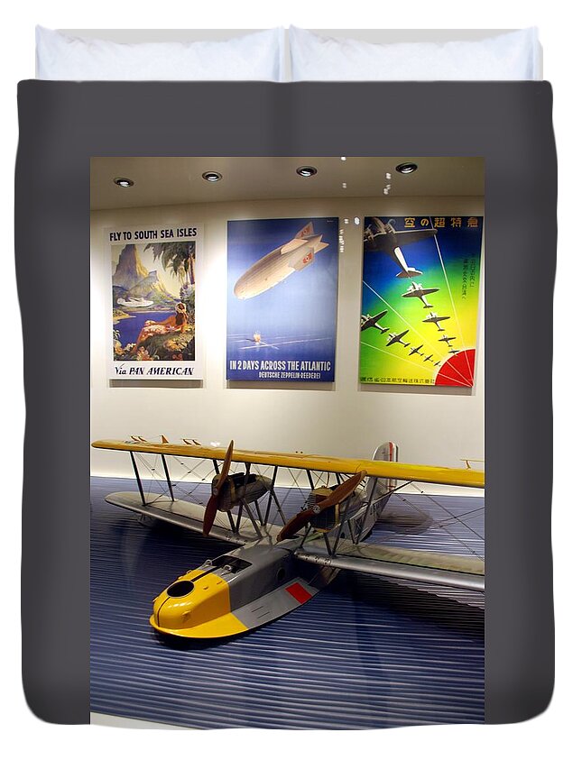 Aviation Duvet Cover featuring the photograph Amphibious Plane and Era Posters by Kenny Glover