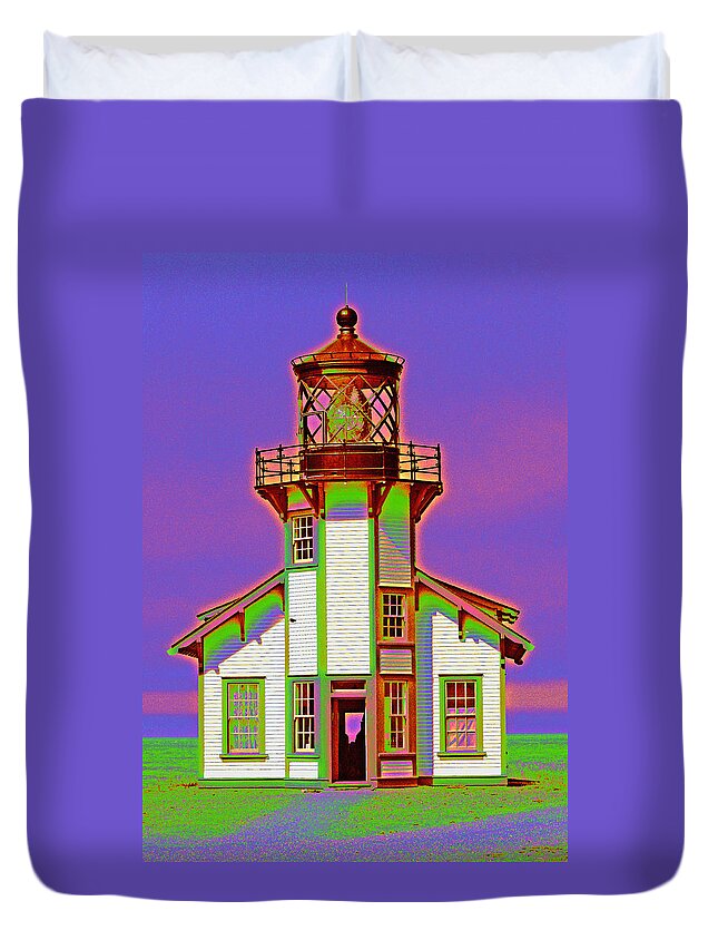 Gothic Art Duvet Cover featuring the digital art An Abstract Lighthouse by Joseph Coulombe