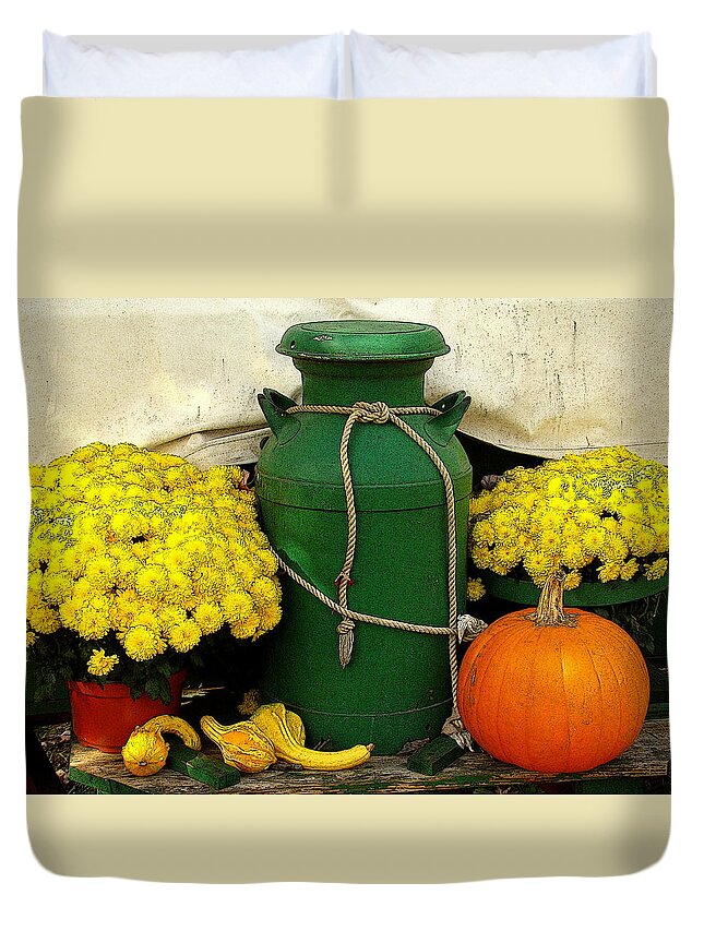 Fine Art Duvet Cover featuring the photograph An October Still Life by Rodney Lee Williams