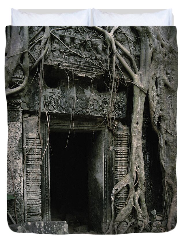 Ancient Duvet Cover featuring the photograph Ancient Angkor by Shaun Higson