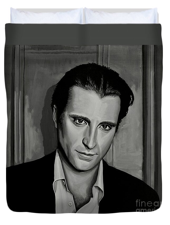 Andy Garcia Duvet Cover featuring the painting Andy Garcia by Paul Meijering