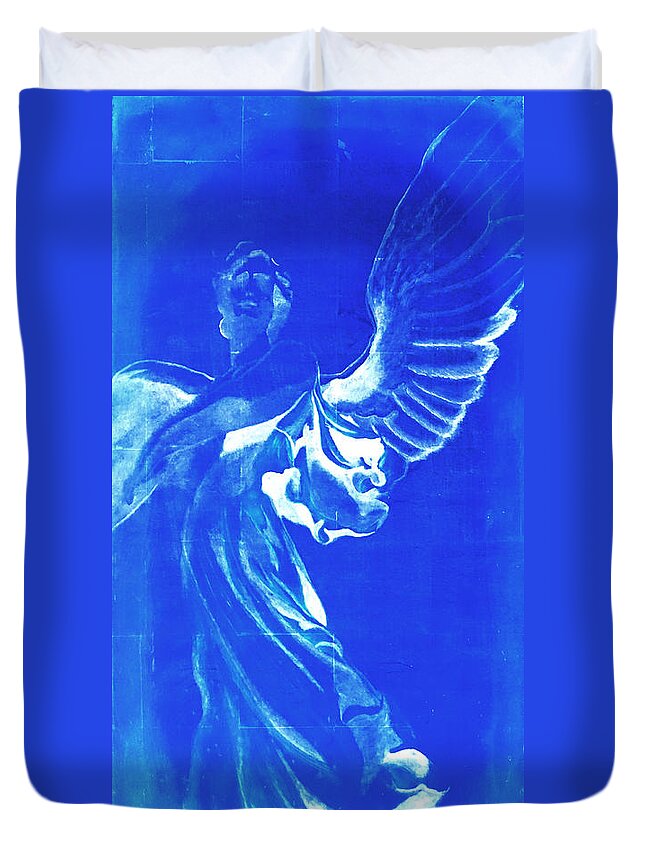 Angel Duvet Cover featuring the painting Angel of the Horizon by Giorgio Tuscani