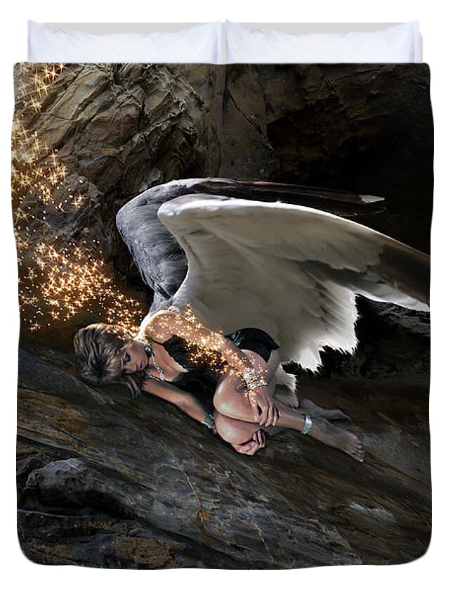 Alex-acropolis-calderon Duvet Cover featuring the photograph Angels- He Will Bring Peace To Your Heart by Acropolis De Versailles