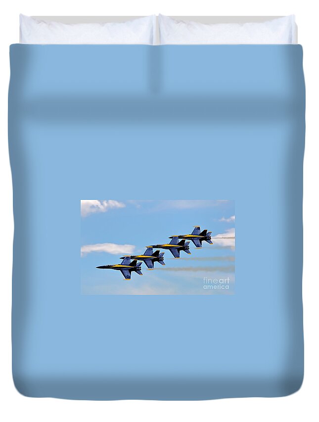 Airplane Duvet Cover featuring the photograph Angels of the sky by Rick Kuperberg Sr