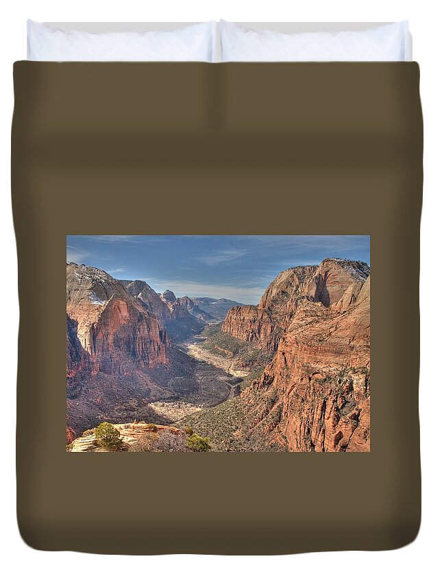 Angel's Landing Duvet Cover featuring the photograph Angel's View by Jeff Cook