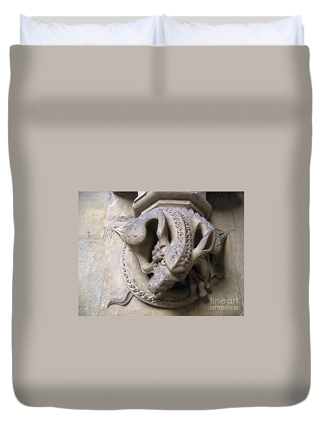 Dragon Duvet Cover featuring the photograph Angry Dragon by Denise Railey
