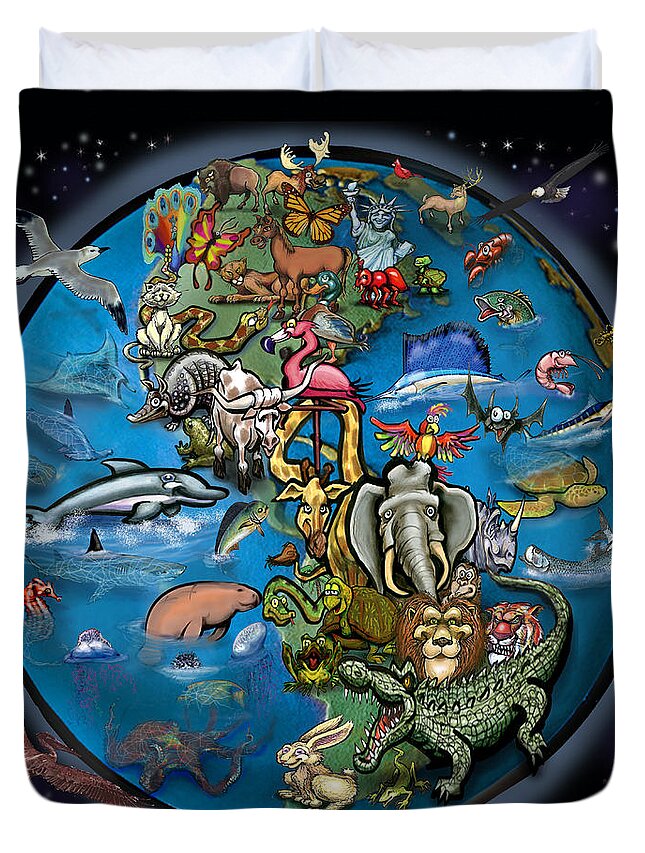 Animal Duvet Cover featuring the digital art Animal Planet by Kevin Middleton