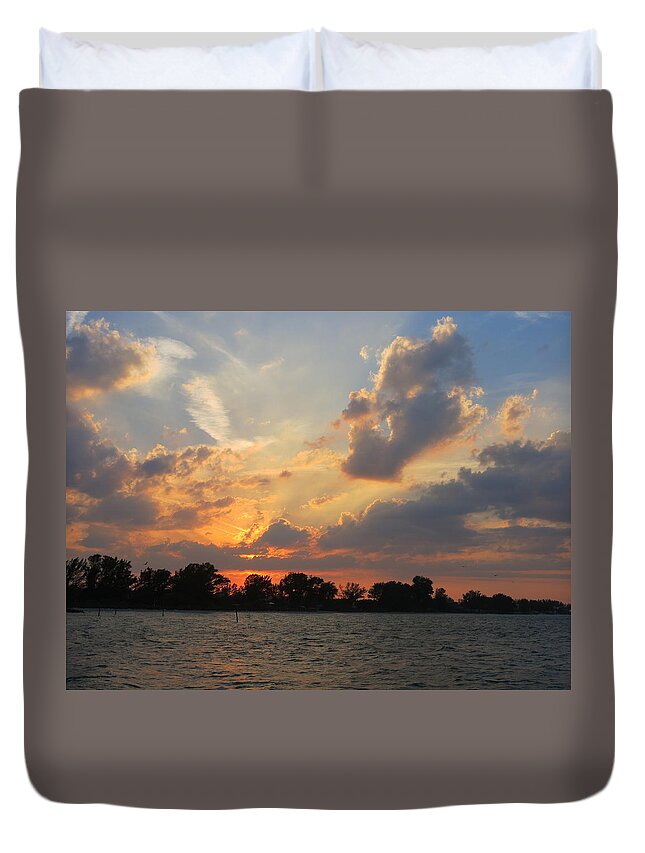 Island Duvet Cover featuring the photograph Anna Maria Sunset by Jean Macaluso