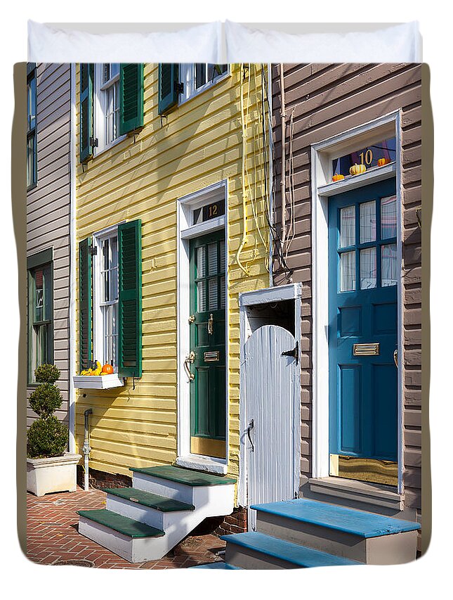 Clarence Holmes Duvet Cover featuring the photograph Annapolis Historic Homes I by Clarence Holmes