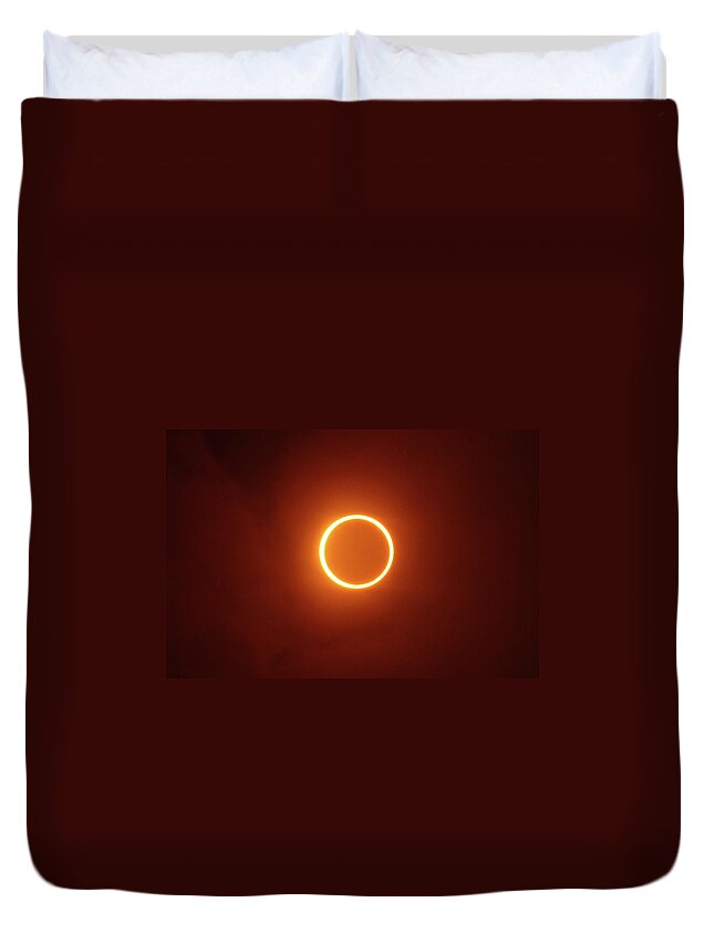 Ibaraki Prefecture Duvet Cover featuring the photograph Annular Solar Eclipse by Photography By Dalang5