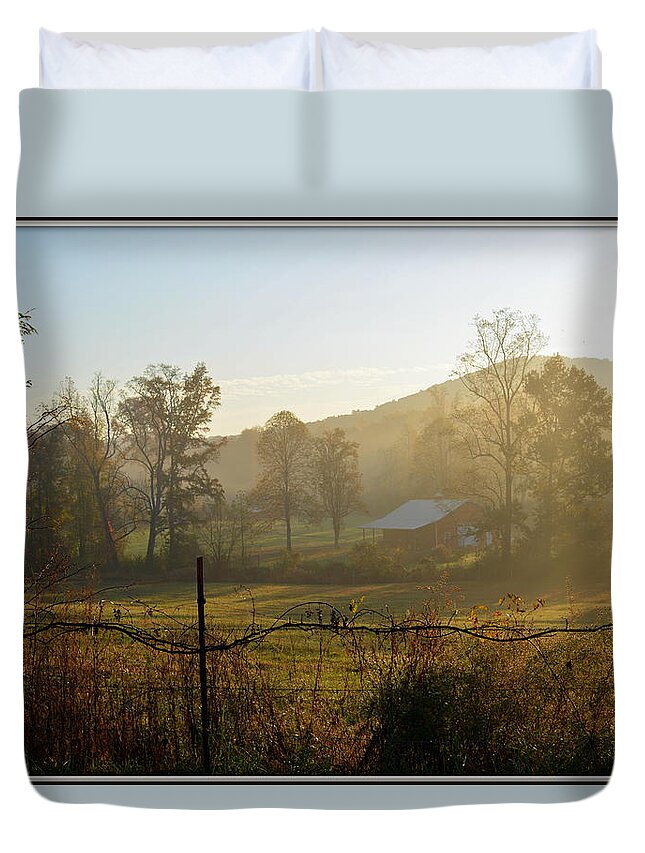 Landscape Duvet Cover featuring the photograph Another Fine Country Morning by Kathy Barney