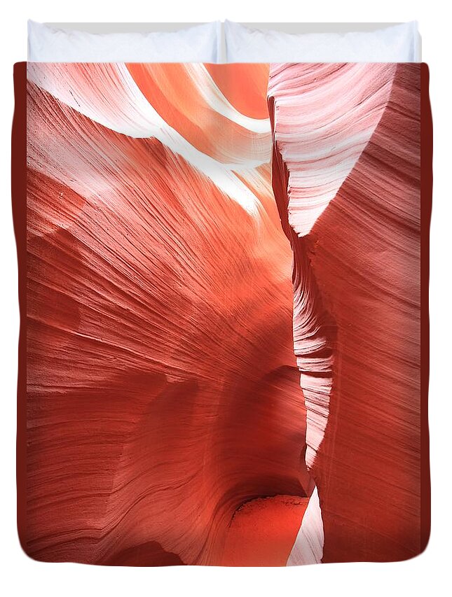 Arizona Slot Canyon Duvet Cover featuring the photograph Antelope Passage by Adam Jewell