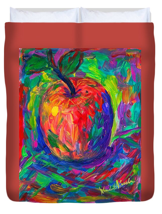 Apple Duvet Cover featuring the painting Apple a Day by Kendall Kessler