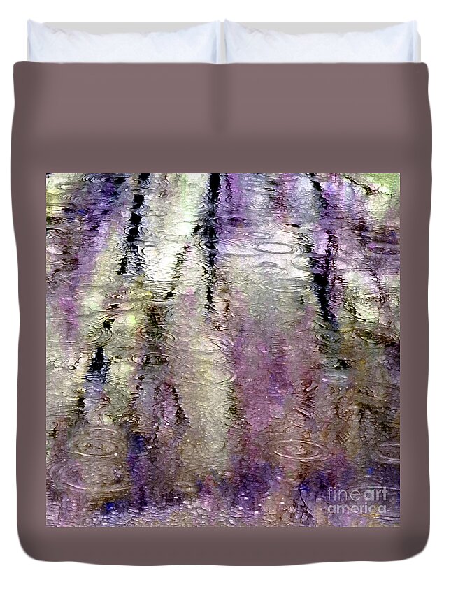 Spring Shower Duvet Cover featuring the digital art April Showers by Dale  Ford