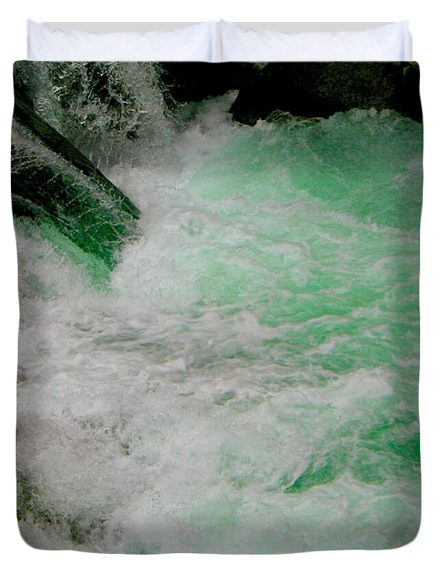 Torrent Duvet Cover featuring the photograph Aqua Falls by Rich Collins