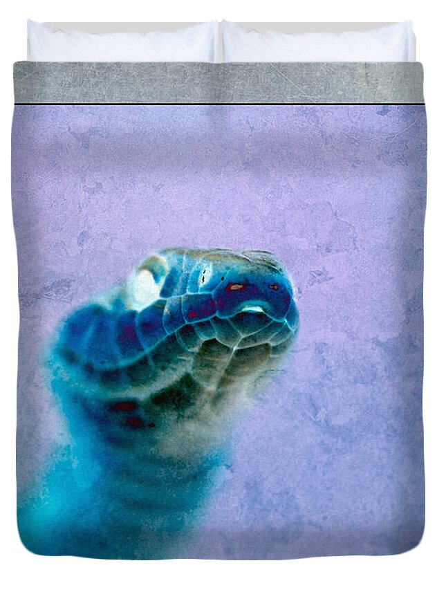 Snake Duvet Cover featuring the photograph Aqua Serpent 4 by WB Johnston