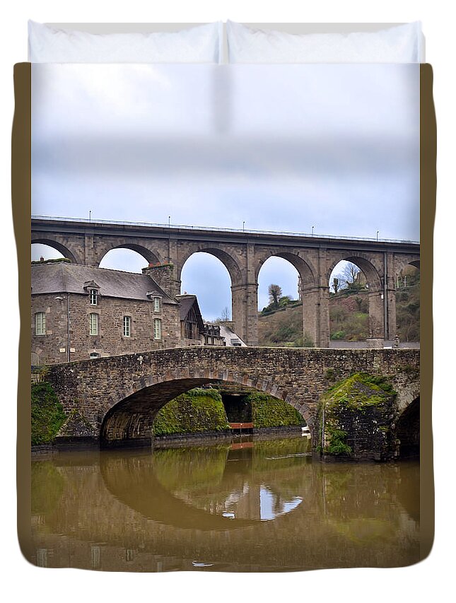 Dinan Duvet Cover featuring the photograph Aqueduc of Dinan by PatriZio M Busnel
