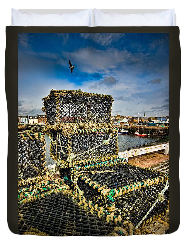 Angus Duvet Cover featuring the photograph Arbroath Harbour by Mark Llewellyn