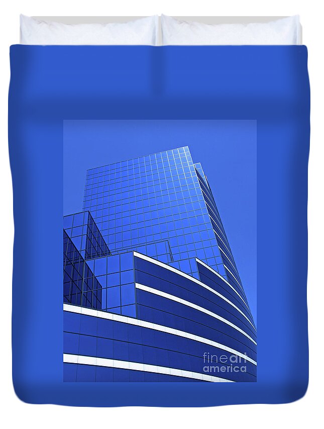 Architecture Duvet Cover featuring the photograph Architectural Blues by Ann Horn
