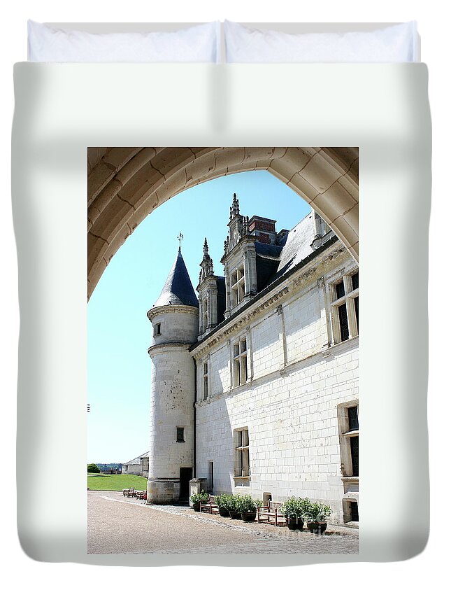 Castle Duvet Cover featuring the photograph Archway View Chateau Amboise by Christiane Schulze Art And Photography