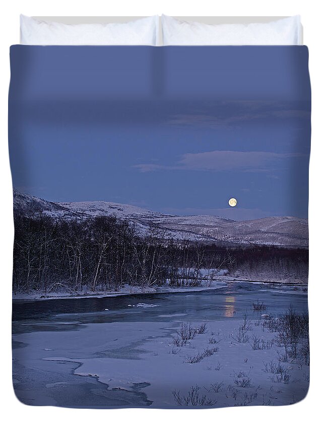Moonglade Duvet Cover featuring the photograph Arctic Moonglade by Pekka Sammallahti