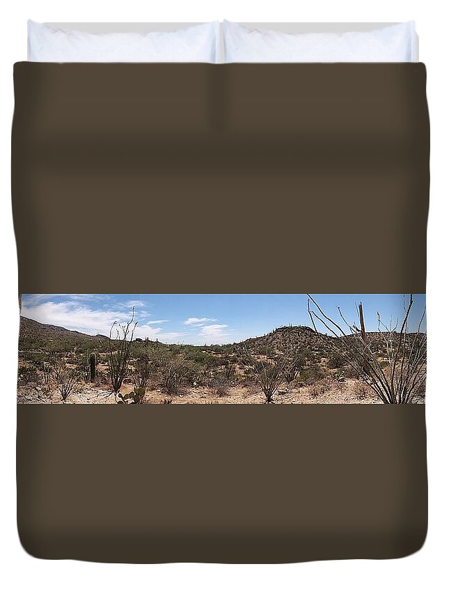 Arizona Duvet Cover featuring the photograph Arizona Desert Panorama by Joe Kozlowski